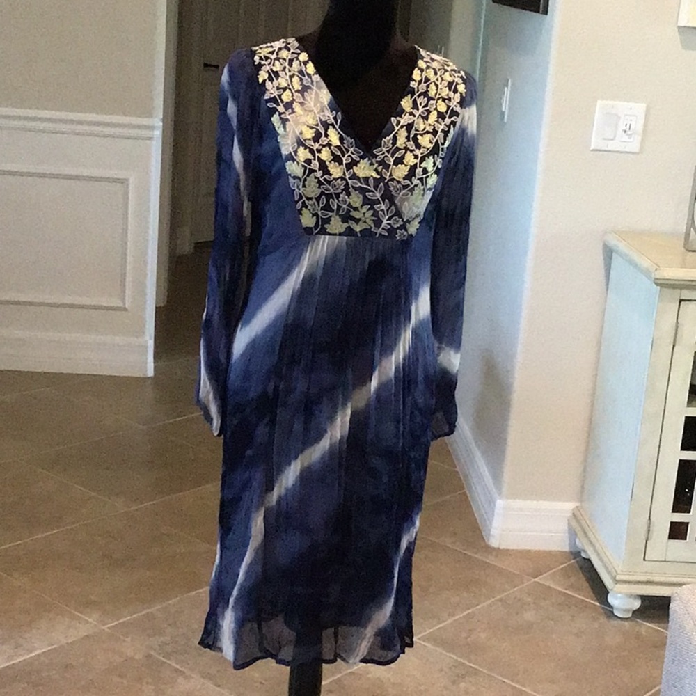 Soft Surrounding blue himalaya dress, indigo tie dye, size XS, NWT